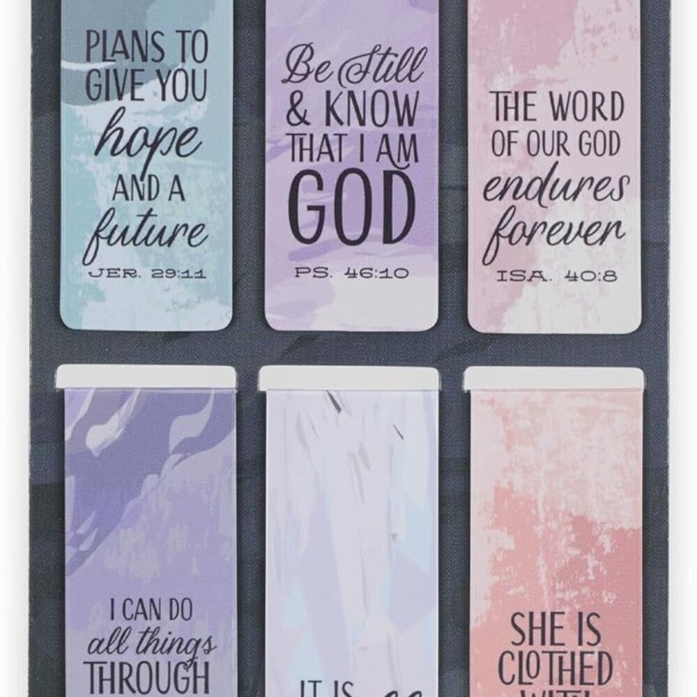 Set of 6 Beloved Scripture Favorites with Abstract Scenic Bookmark Rectangular F